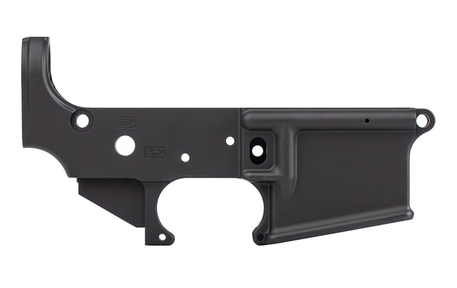 AR15 STRIPPED LOWER RECEIVER, NO SMALL LOGO - ANODIZED BLACK