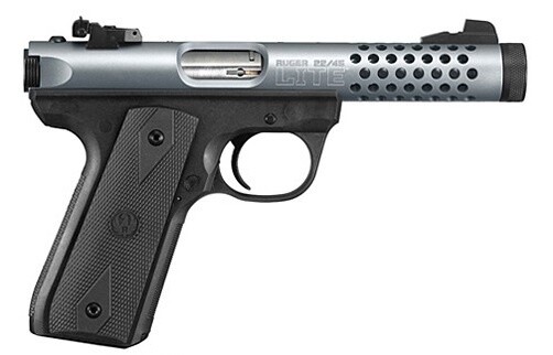 RUGER MARK IV 22/45 LITE 4.4&quot; 22LR PISTOL, CLEAR ANO/BLK,  736676439454, 43945