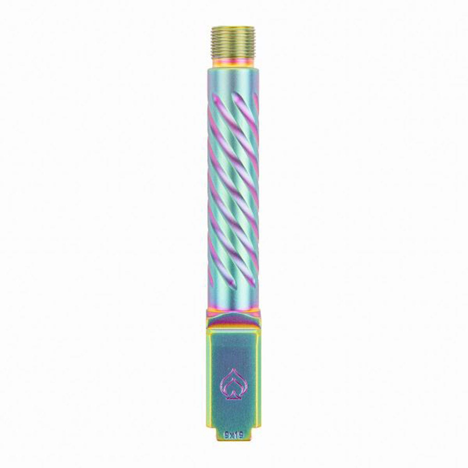 B.A. Barrel For Glock 19 Gen 3-5 1/2x28&quot; Threaded PVD iridescent Spiral Premium Series, BAPSG195T3W-BAMD100045, BAPSG195T3W