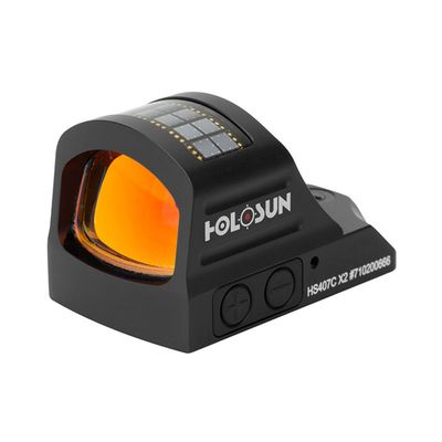 Holosun HS407C X2 Open Reflex Sight 2 MOA Red Dot Reticle, Mount Not Included, 810047071181, HS407CX2