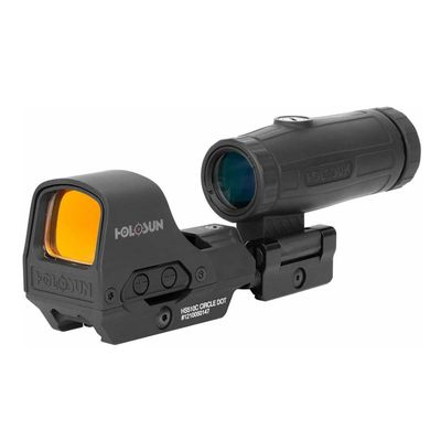 Holosun HS510C Open Relfex Circle Dot Sight &amp; HM3X 3x Magnifier Combo, 605930625721, 510C-HM3X