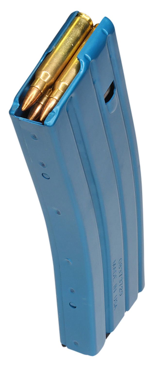 C PRODUCTS DEFENSE INC., CPD DURAMAG SPEED 20RD FITS AR-15 .223 CAL/5.56/300BLK BLUE ALUMINUM