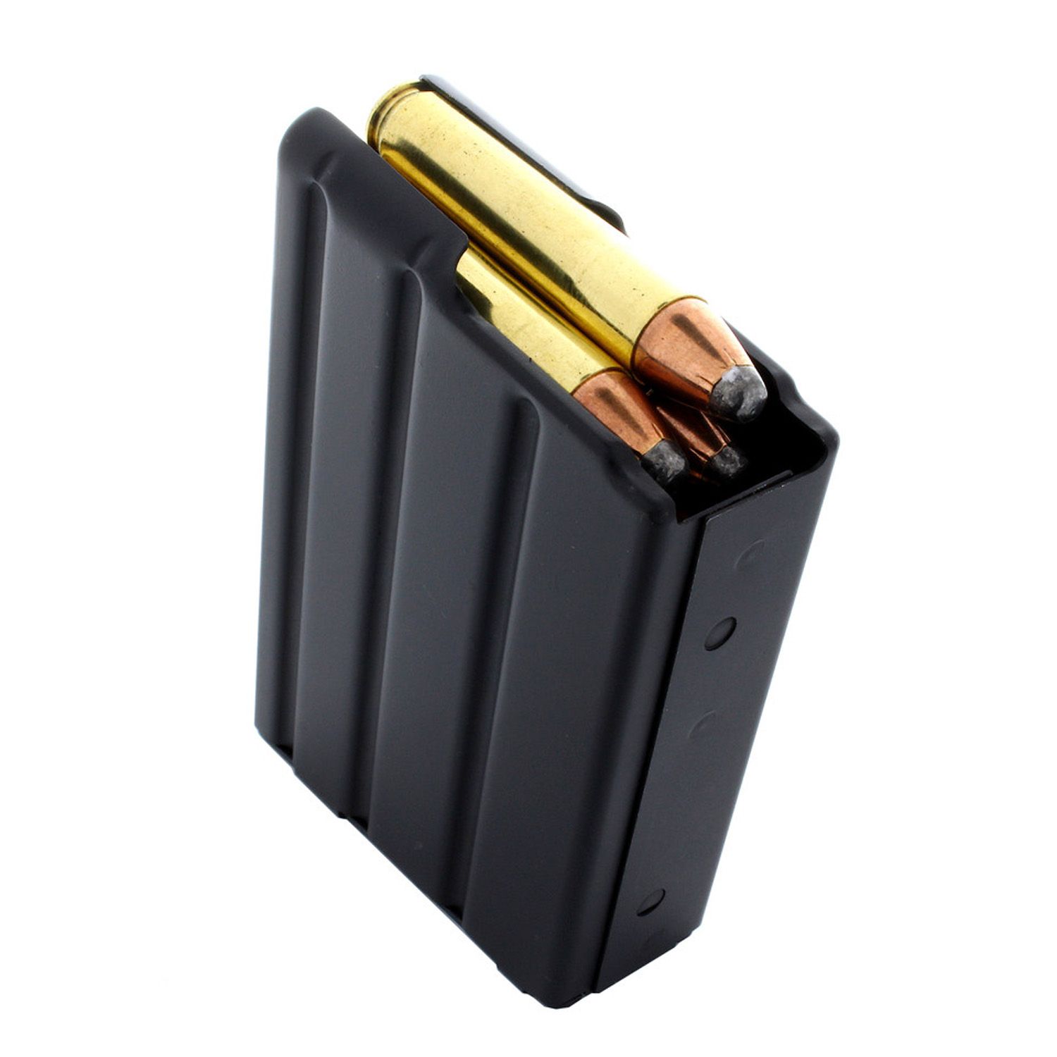 DURAMAG, MAGAZINE, 350 LEGEND, 5 ROUNDS, FITS AR RIFLES, STAINLESS STEEL, ORANGE AGF FOLLOWER, BLACK