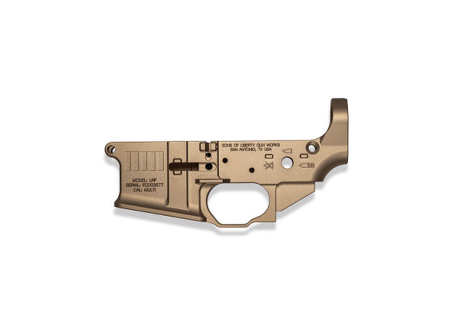 SOLGW/FCD AMBI AR15 LOWER RECEIVER, TAN, FCD-AMBI-LR-TAN