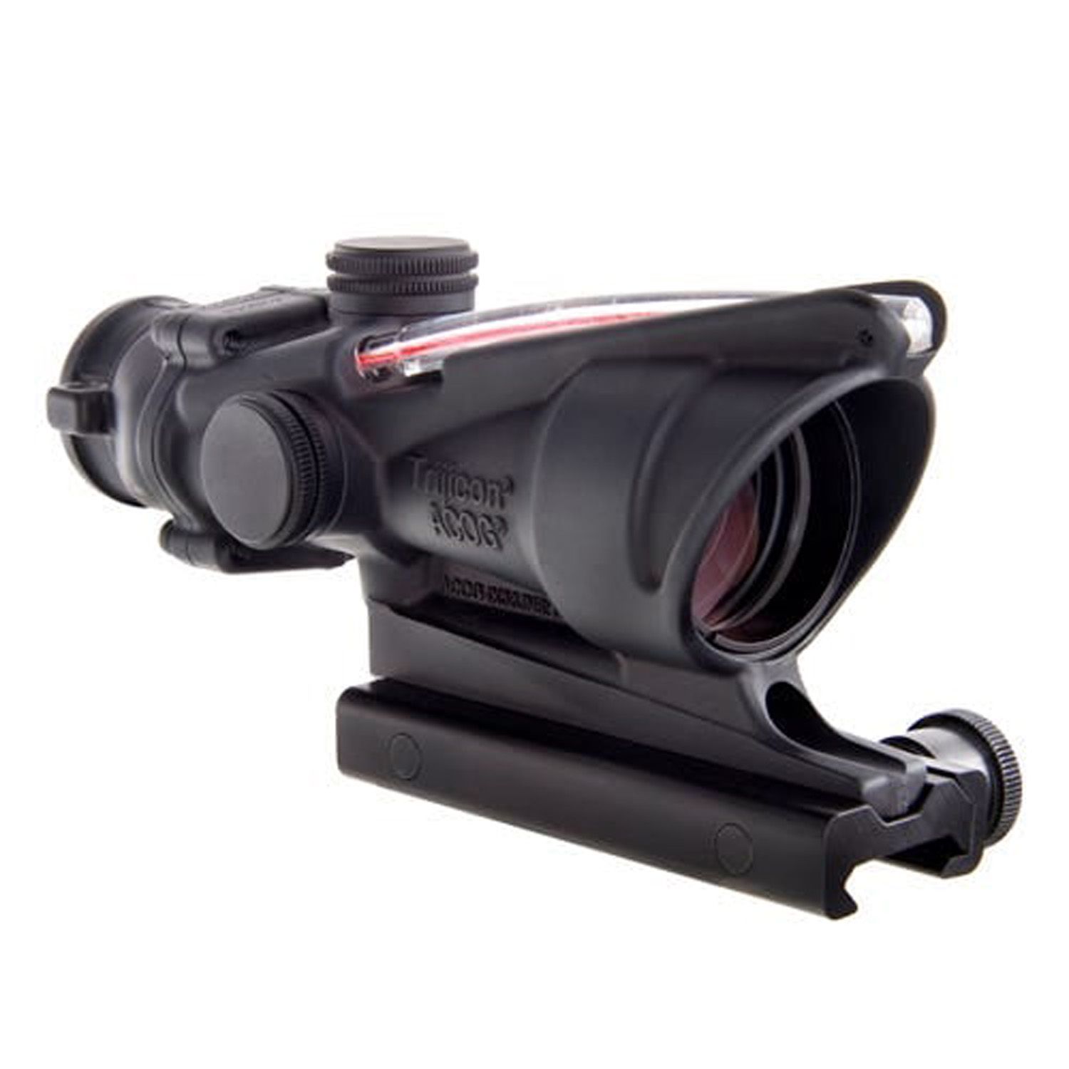 TRIJICON, ACOG RIFLE SCOPE, 4X32, RED CHEVRON RETICLE, INCLUDES FLATTOP MOUNT, MATTE FINISH