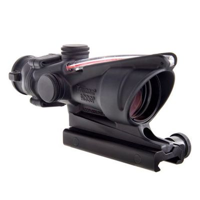 TRIJICON, ACOG RIFLE SCOPE, 4X32, RED CHEVRON RETICLE, INCLUDES FLATTOP MOUNT, MATTE FINISH