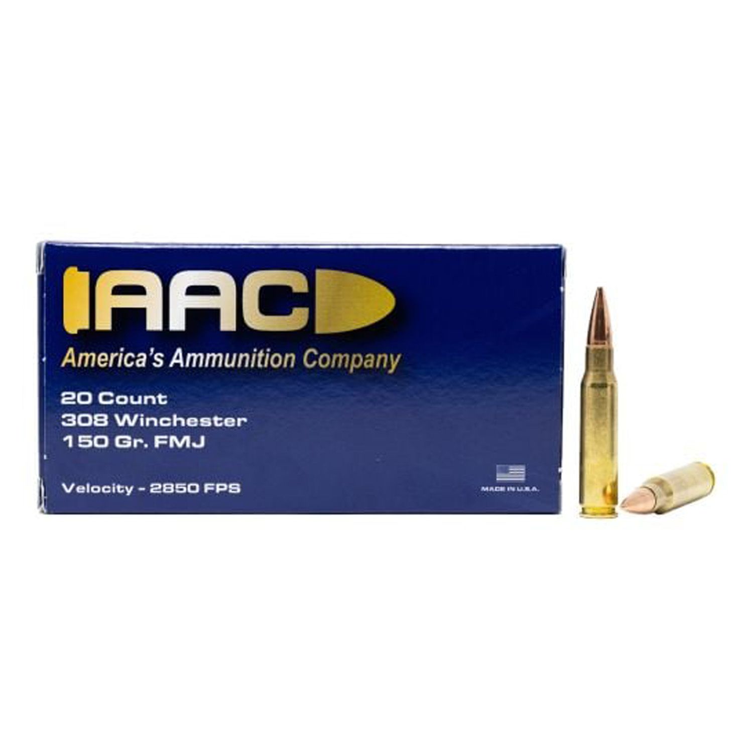 AAC 308 WINCHESTER AMMO 150 GRAIN FMJ 20RD BOX