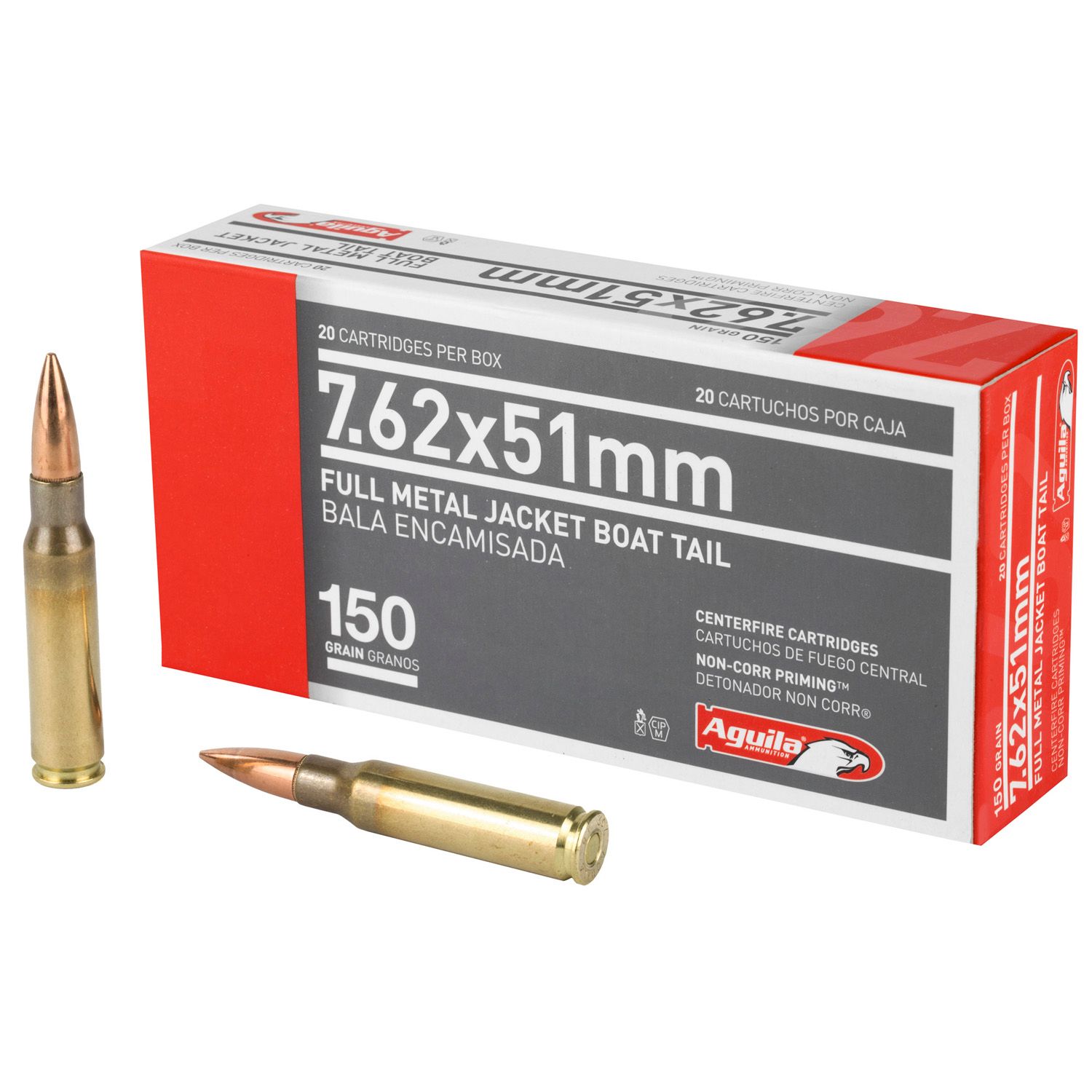 7.62X51MM - 150 GR FMJ-BT - AGUILA - 20RD BOX