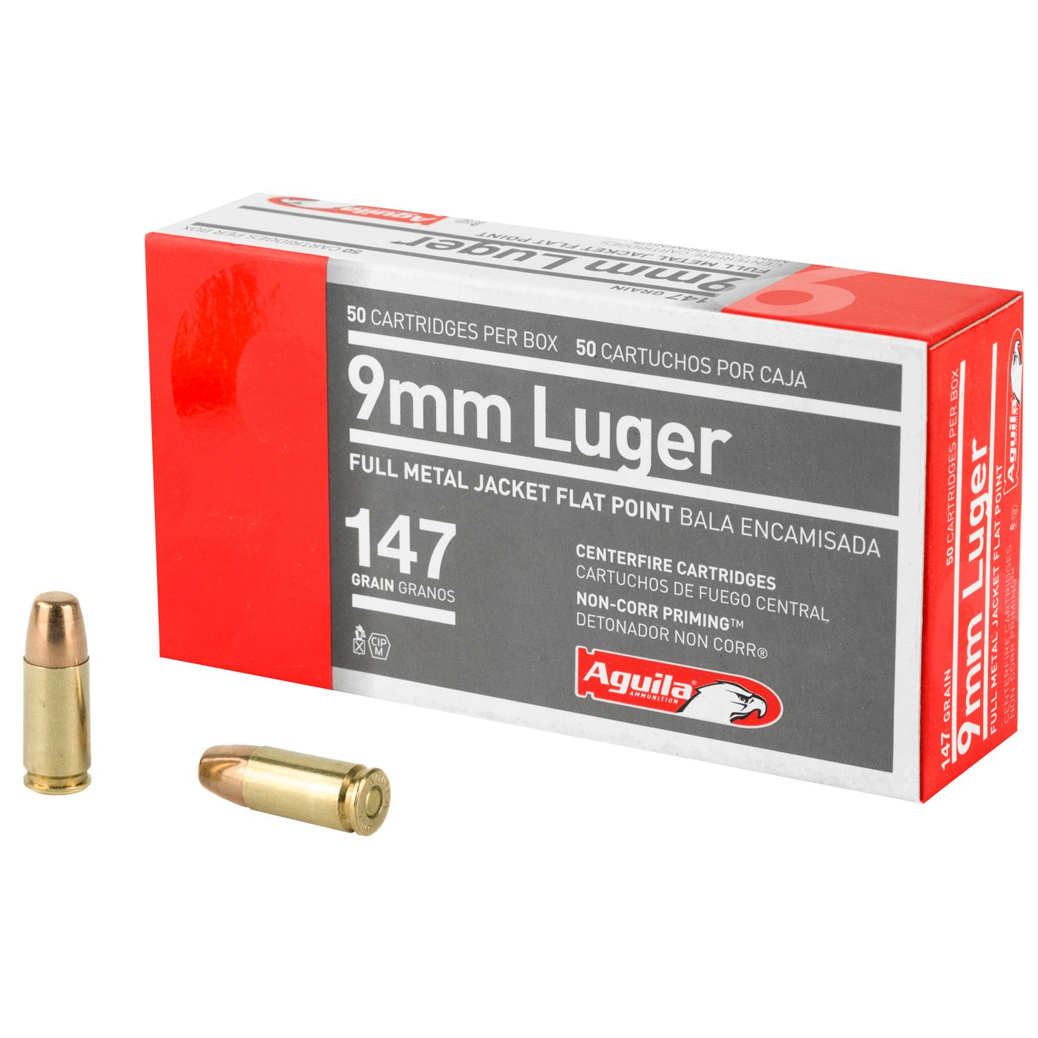 AGUILA 9MM, 147GR FMJ, 50RD/BX, 640420003276, 1E097719