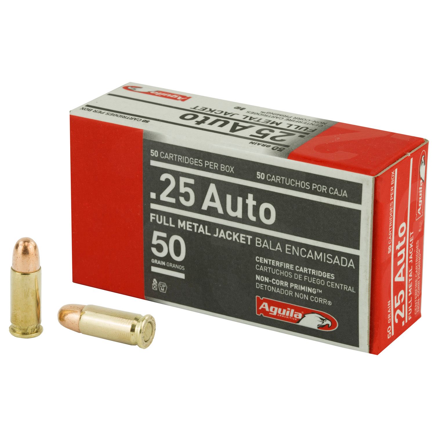 AGUILA .25ACP, 50GR FMJ, 50RD/BX, 1E252110