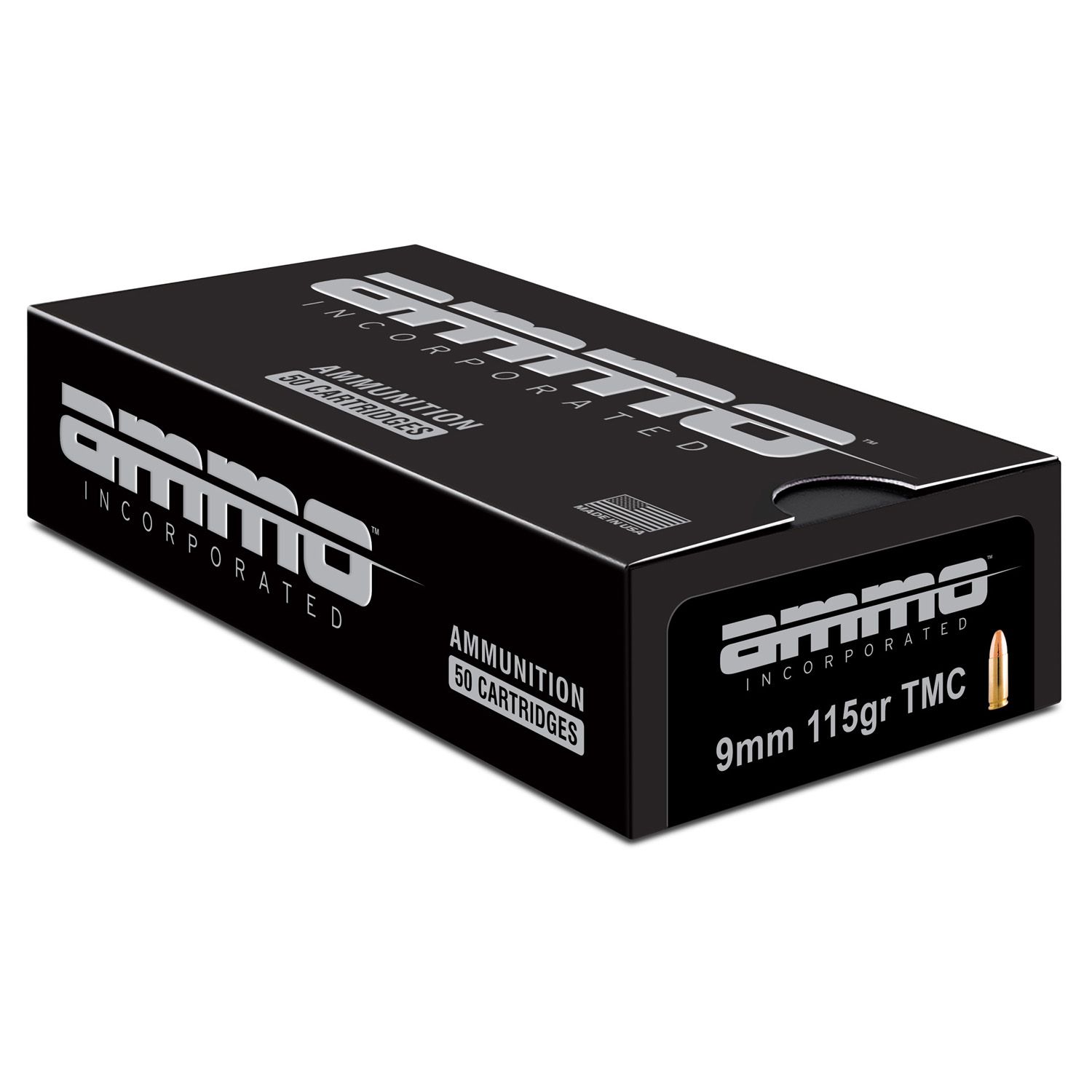 AMMO INC. 9MM, 115GR TMC, 50RD/BX, 818778021512, 9115TMCA50