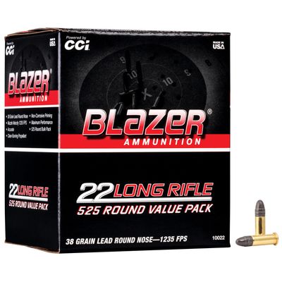 CCI AMMUNITION 22 LONG RIFLE AMMO BLAZER RIMFIRE .22 LONG RIFLE 38 GRAIN LEAD ROUND NOSE 525 ROUNDS