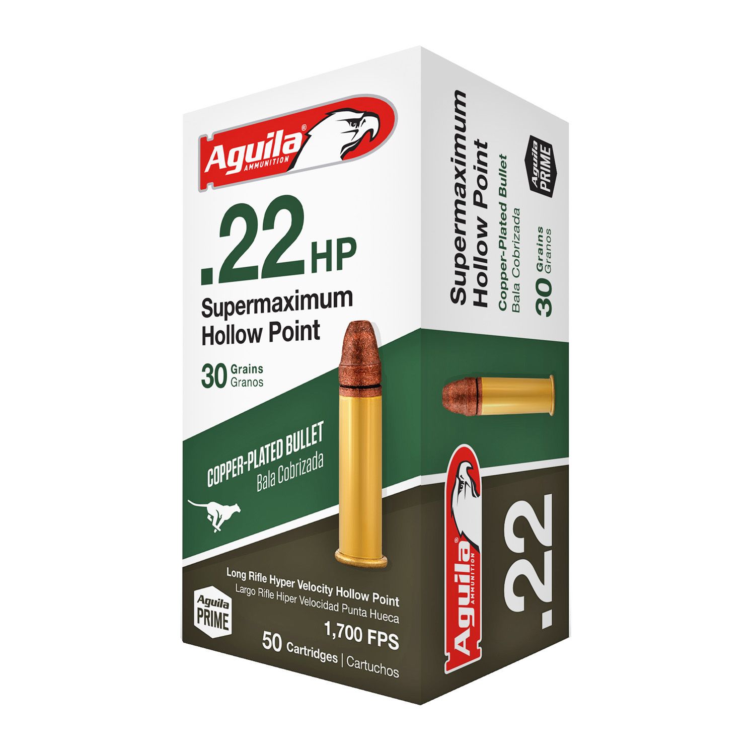 AGUILA .22 LR Super Max, 30GR HP, 50RD/BX, AGUI1B220297
