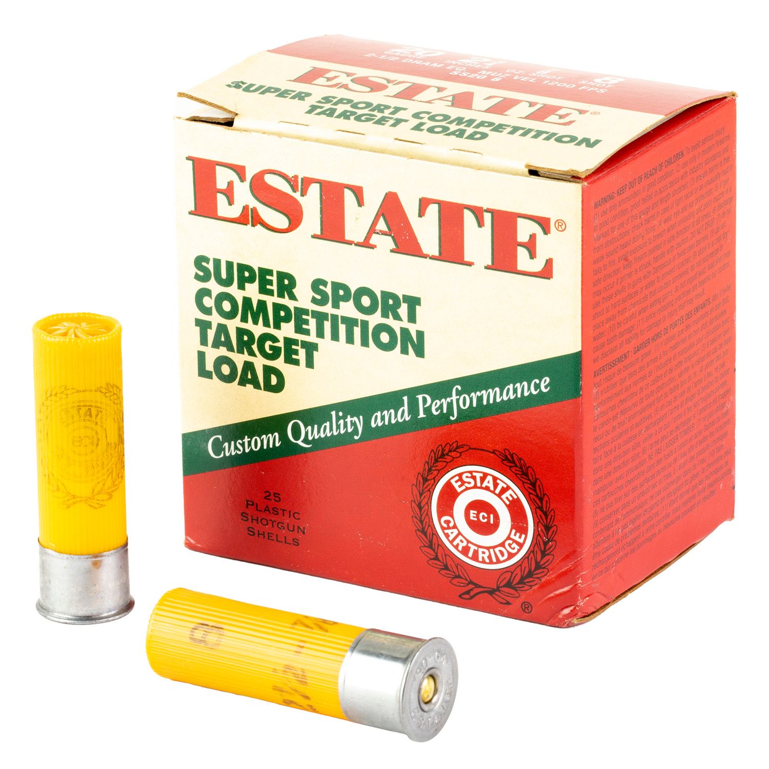 FEDERAL, ESTATE, SUPER SPORT, 20 GAUGE 2.75&quot;, #8, 7/8 OZ, 25 ROUND BOX