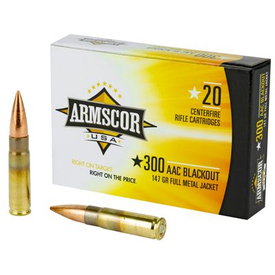 ARMSCOR .300BLK, 147GR FMJ, 20RD/BX, FAC300AAC-1N
