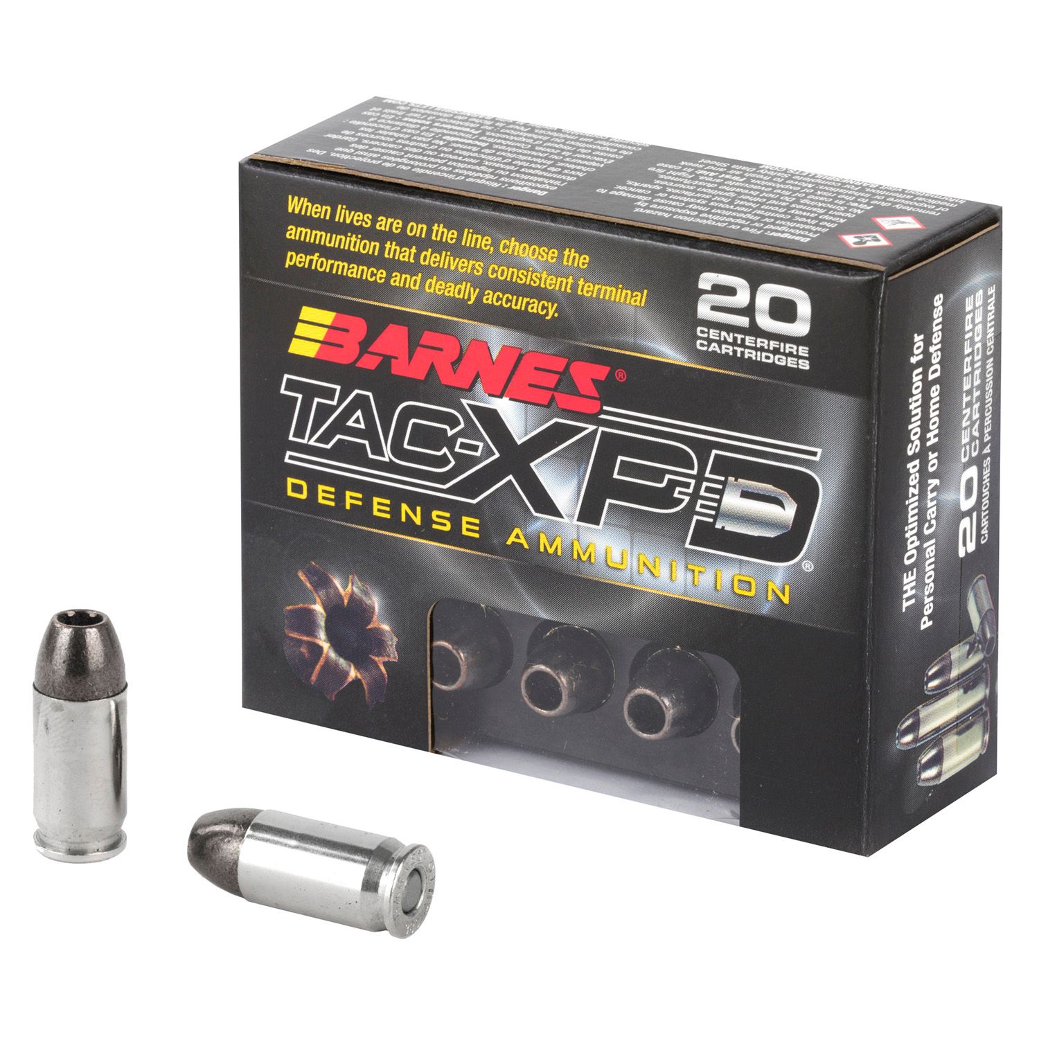 Barnes TAC-XPD Defense Handgun Ammunition .380 ACP 80 gr TAC-XP 990 fps 20/box, 716876138081, BPD380A1