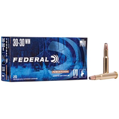 FEDERAL .30-30 POWER-SHOK, 170GR SP RN, 20RD/BX, 3030B