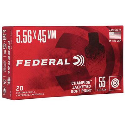 FEDERAL 5.56, 55GR JSP, 20RD/BX, 556A
