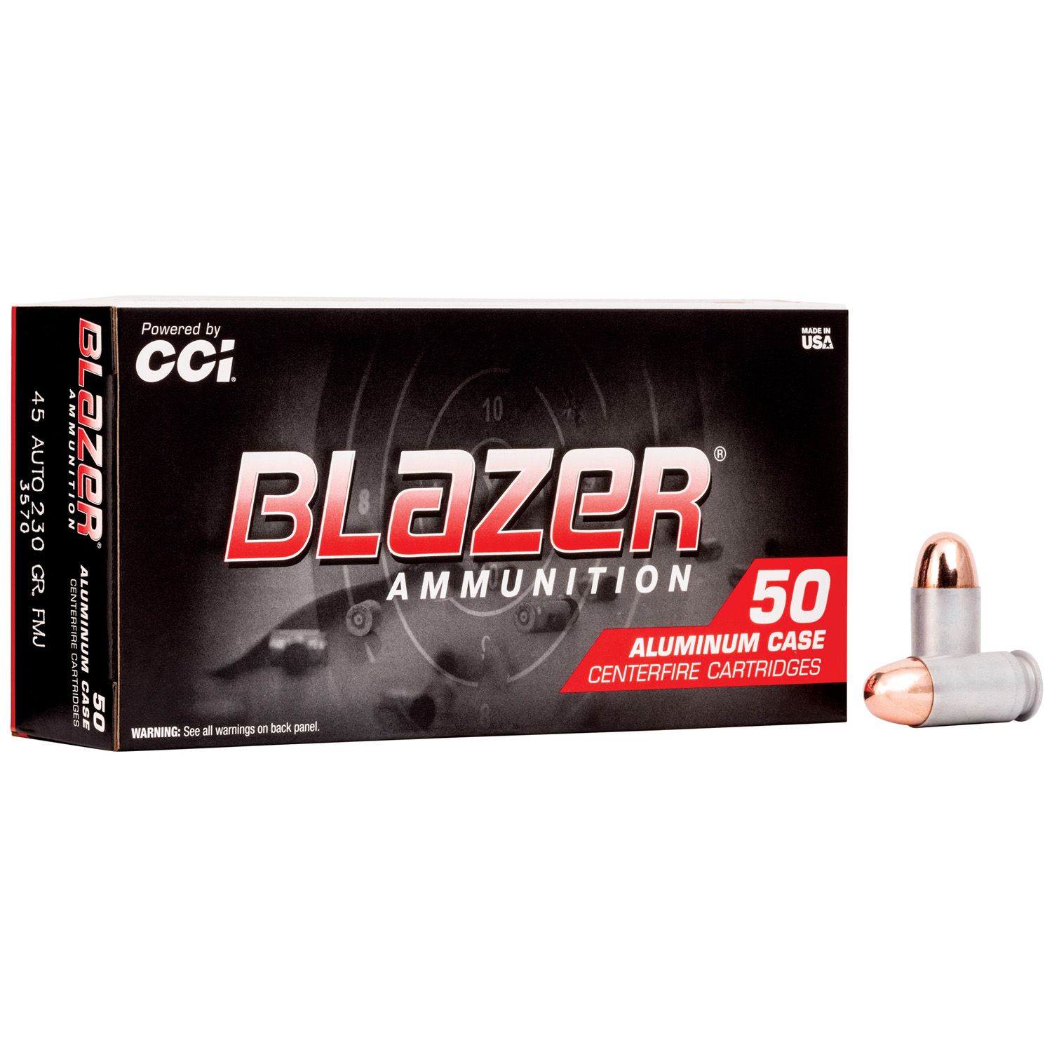 CCI BLAZER .45 ACP, 230GR FMJ, 50RD/BX, 3570