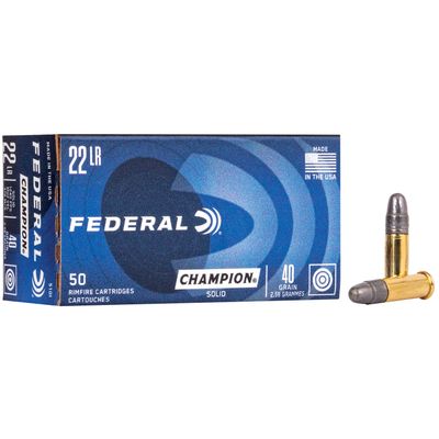 FEDERAL CHAMPION .22 LR AMMUNITION 50 ROUNDS LRN 40 GRAIN