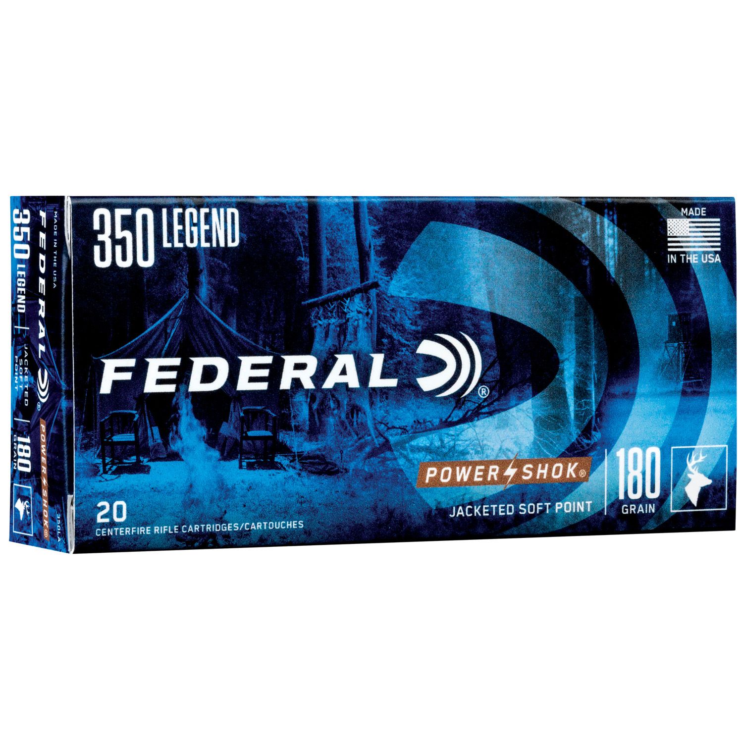 FEDERAL .350 LEG Power-Shok, 180GR JSP, 20RD/BX, 604544653403, 350LA