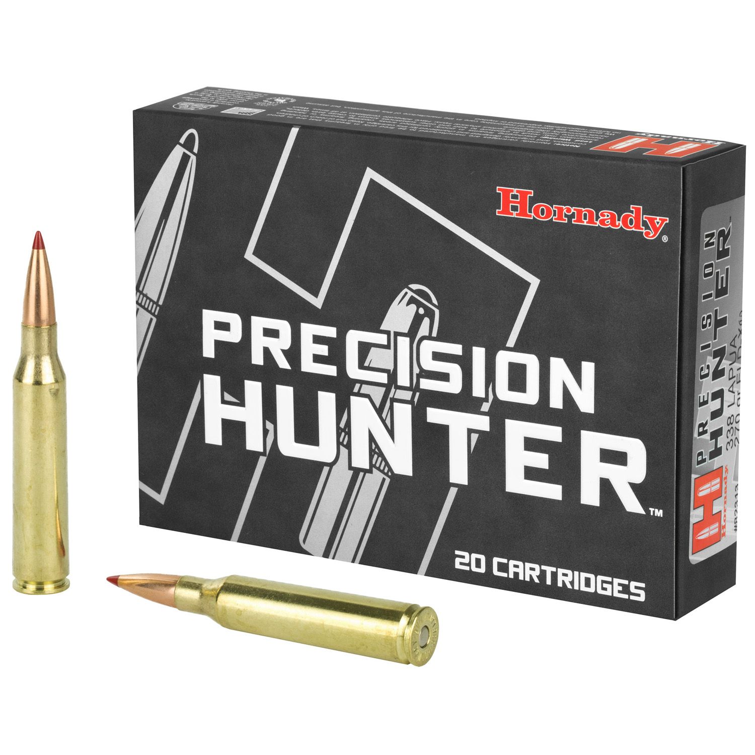 HORNADY, PRECISION HUNTER, 338 LAPUA, 270 GRAIN, ELD-X, 20 ROUND BOX