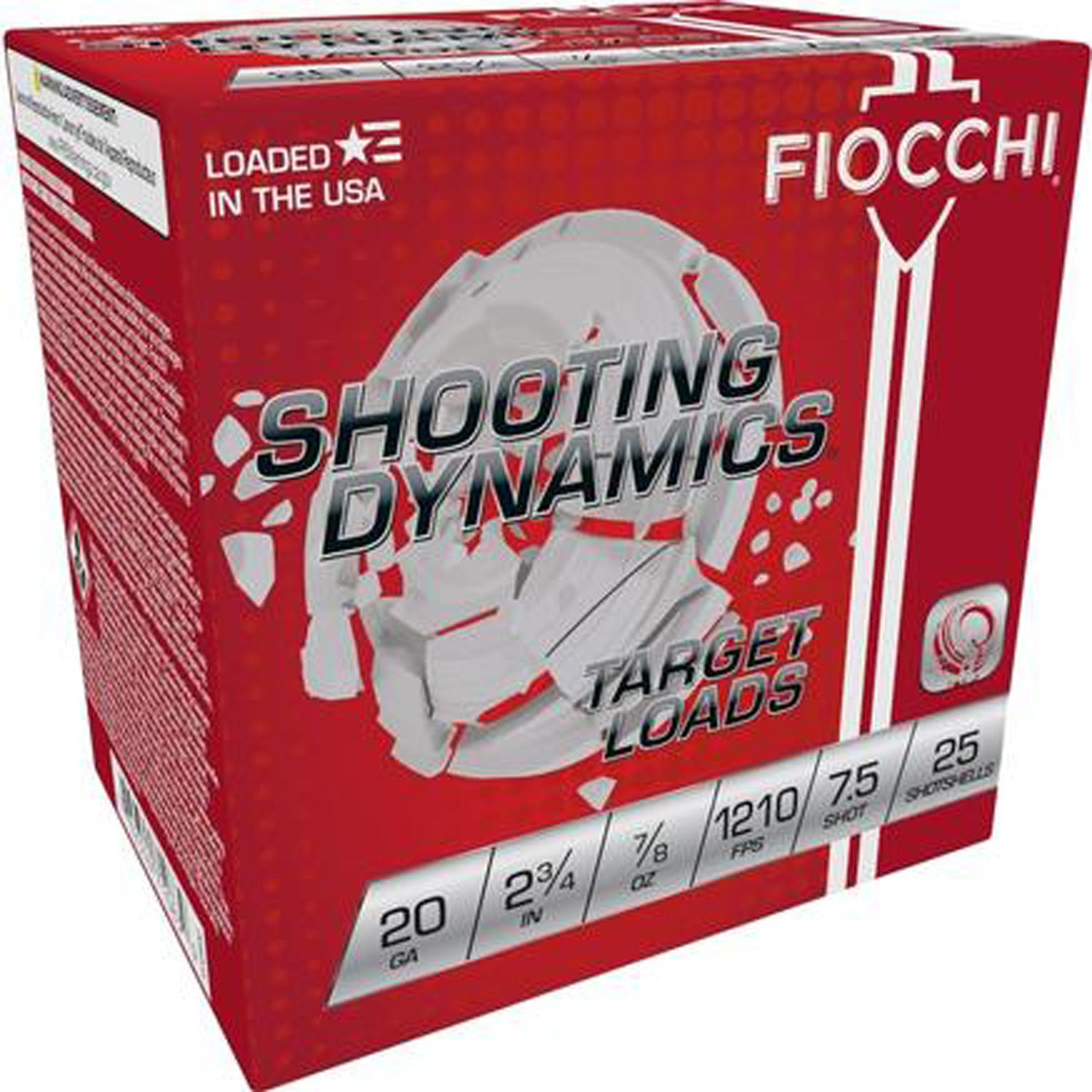 FIOCCHI 20GA, 2.75&quot; 7/8OZ #7.5, 25RD/BX,762344710839, 20SD75