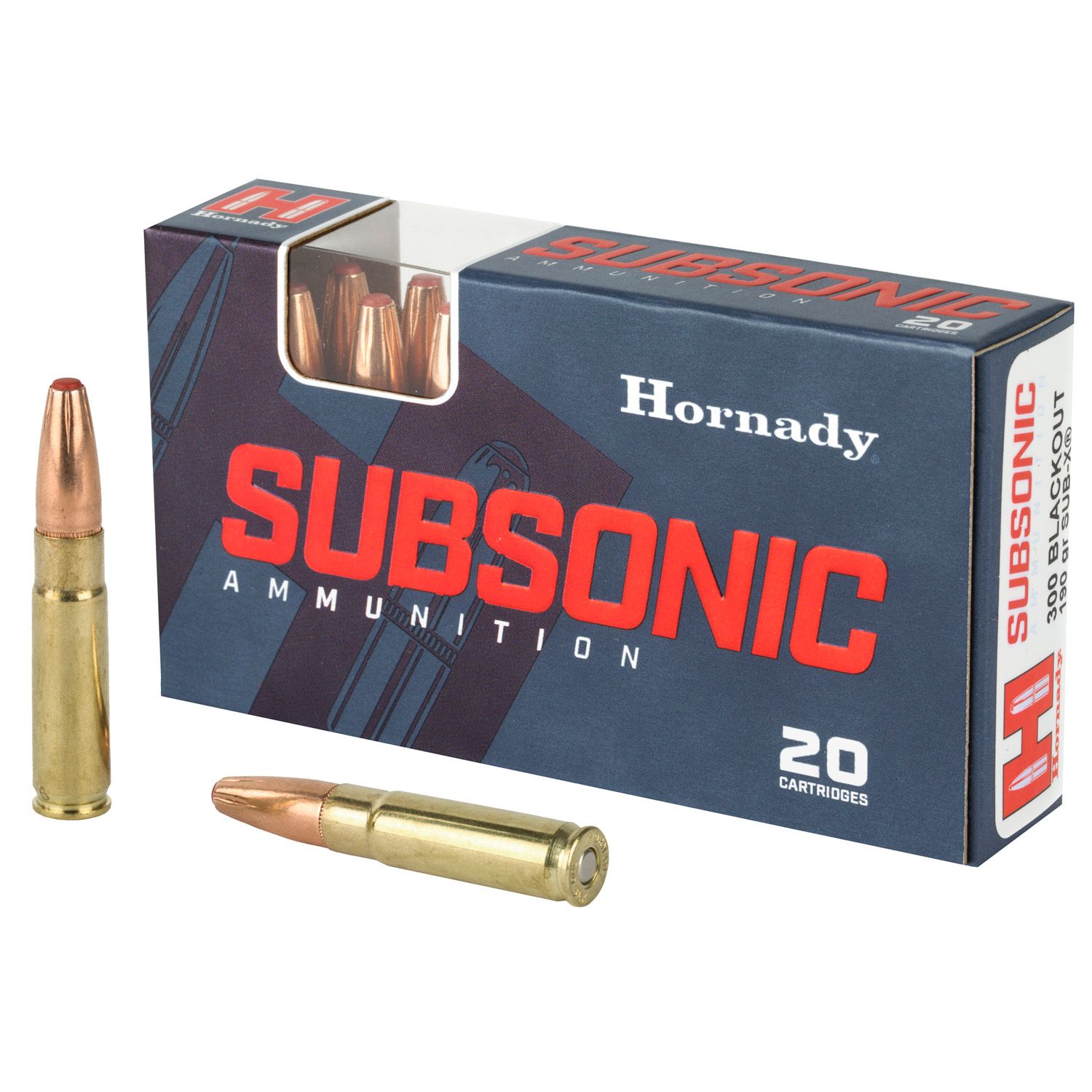 Hornady .300BLK SUBSONIC, 190GR PT SUB-X, 20RD/BX, 80877