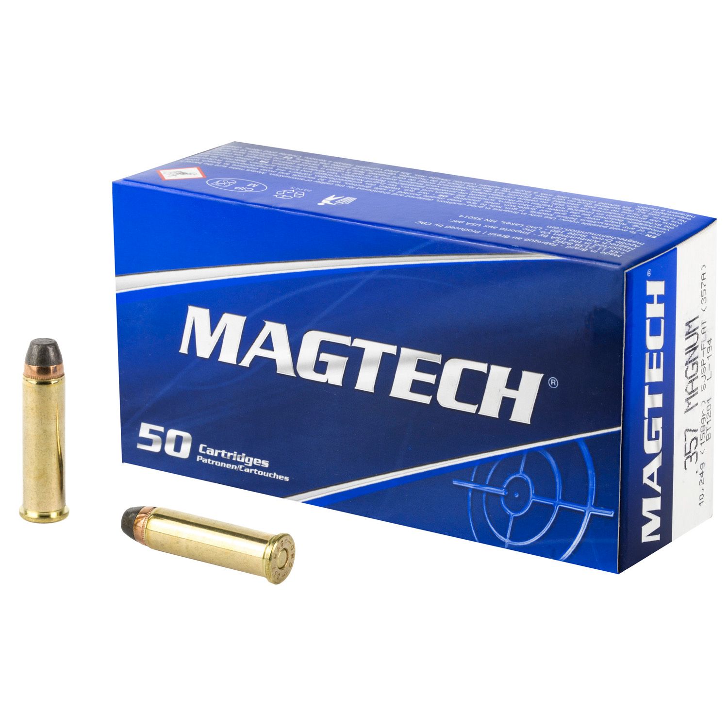 MAGTECH .357 MAG, 158GR SJSP, 50RD/BX, 754908110018, 357A