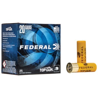 FEDERAL 20GA TOP GUN, 2.75&quot; 7/8OZ, 25RD/BX, TG208