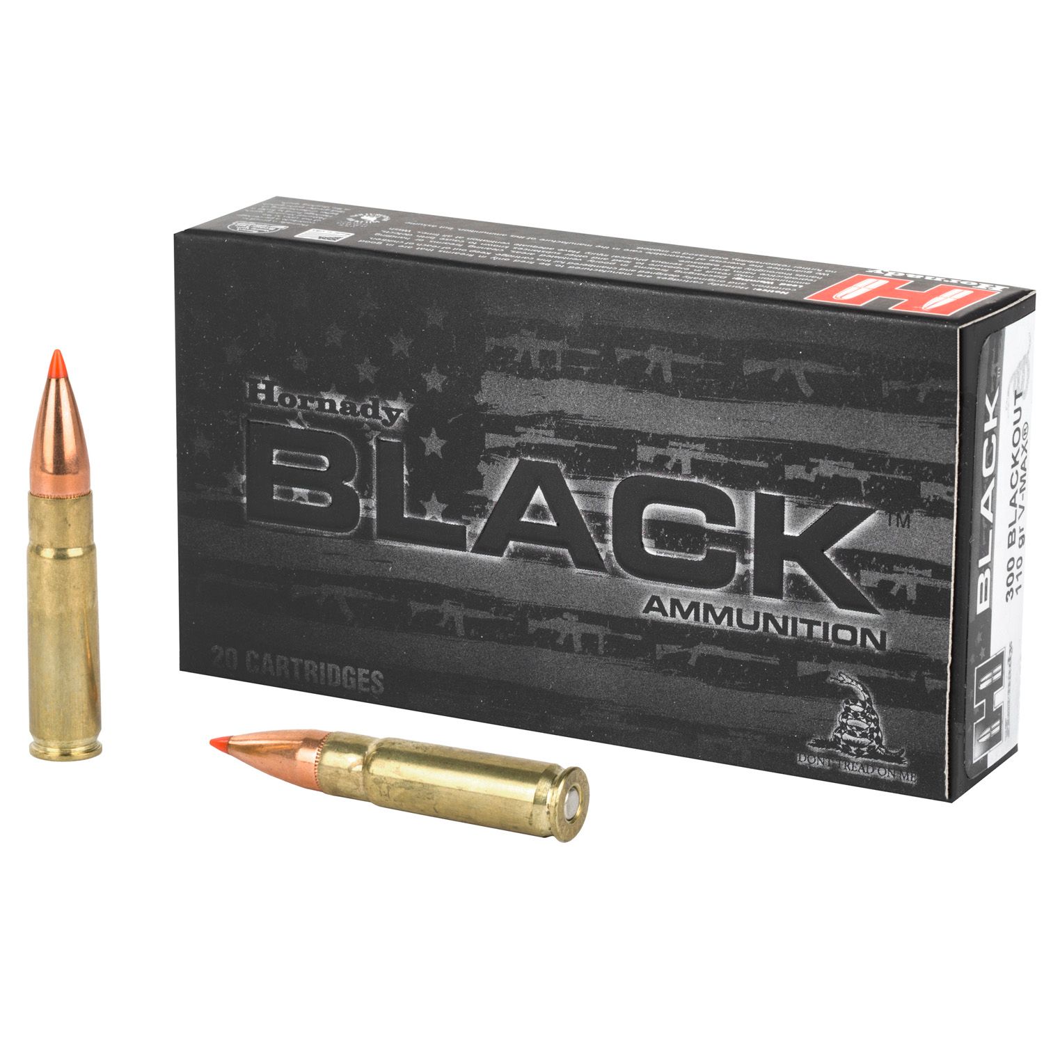HORNADY BLACK .300 AAC BLACKOUT - 110GR V-MAX, 20RD BOX
