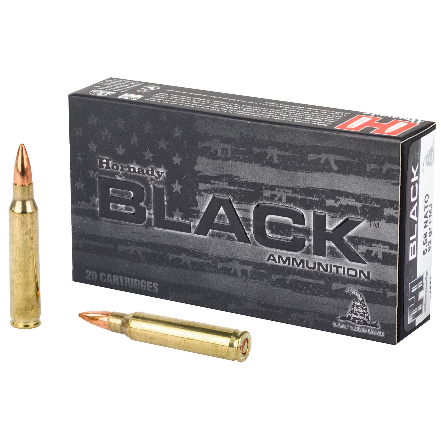 HORNADY BLACK 556NATO 62GR FMJ 20RD BOX