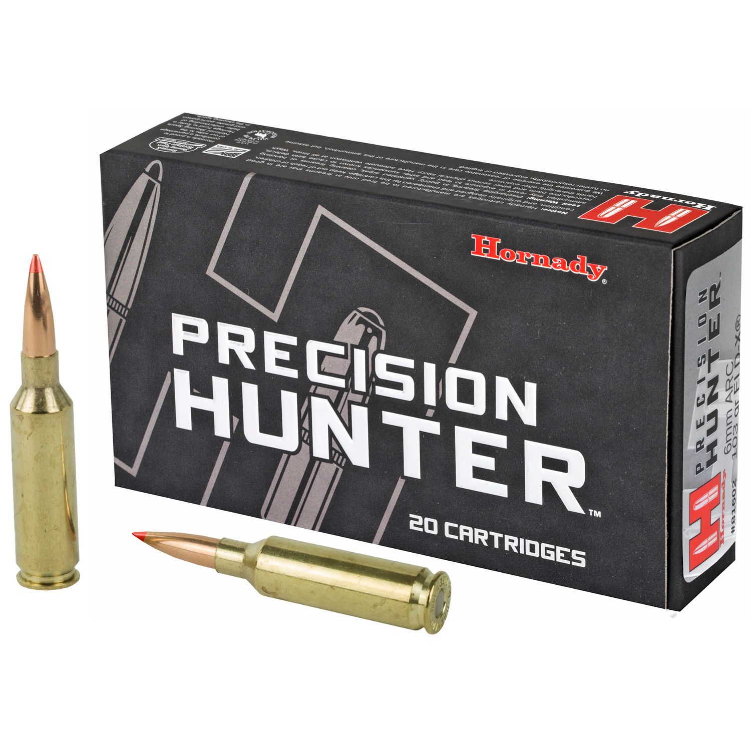 HORNADY 6MM ARC PRECISION HUNTER, 103GR ELD-X, 20RD/BX, 81602