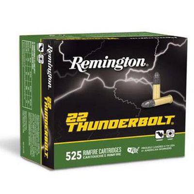 Remington 22 Thunderbolt Rimfire Ammunition .22 LR 40 gr. 1255 fps 525/ct, 047700212715, R21271
