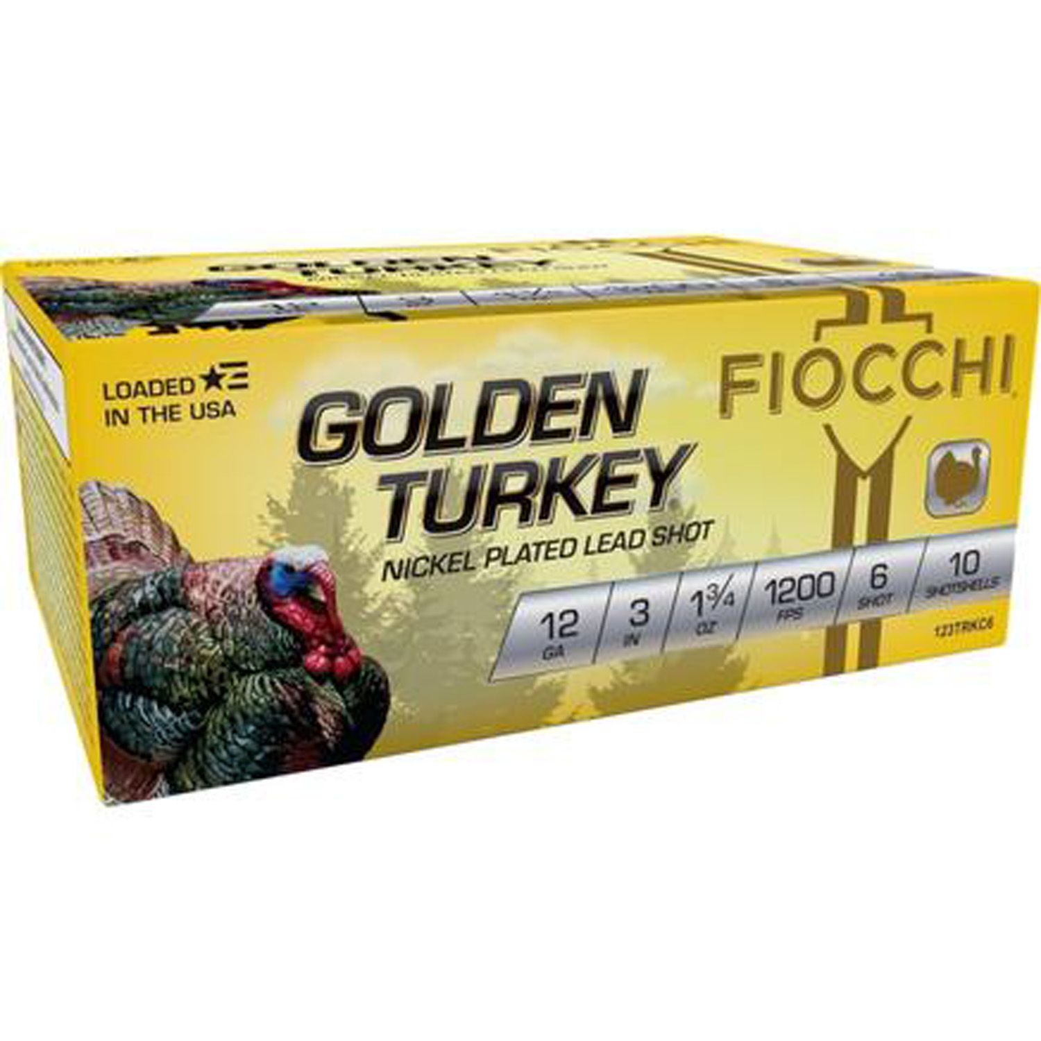 FIOCCHI GLDN TURKEY 12GA. 3&quot; #6 1325FPS 1-3/4OZ 10RD 10BX/C, 762344703732, 123TRKC6