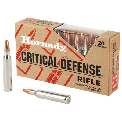 Hornady Critical Defense Rifle Ammunition .223 Rem 55 gr FTX 20/ct, 090255802702, 80270