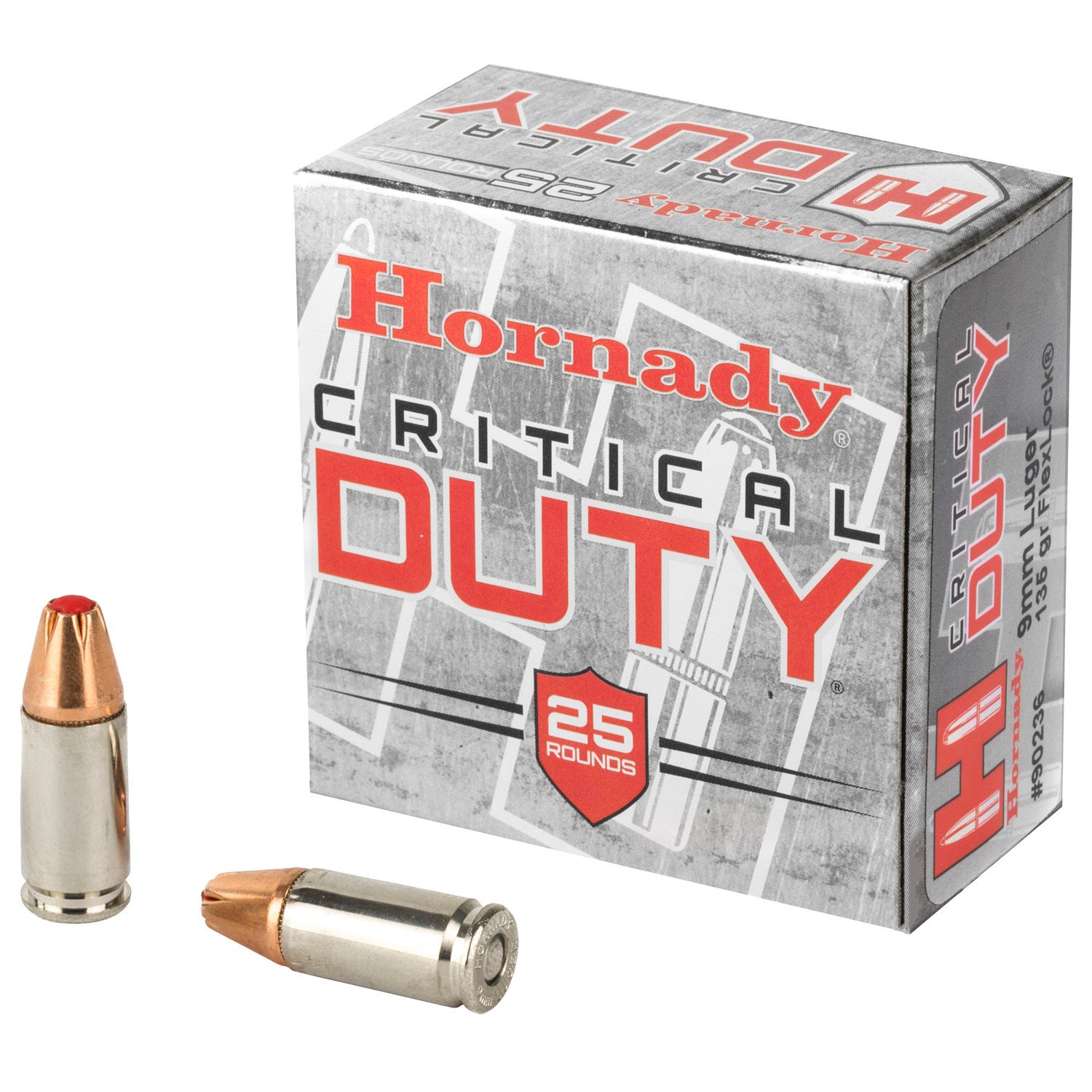 HORNADY 9MM Critical Duty, 135GR FLEXLOCK, 25RD/BX, 90236
