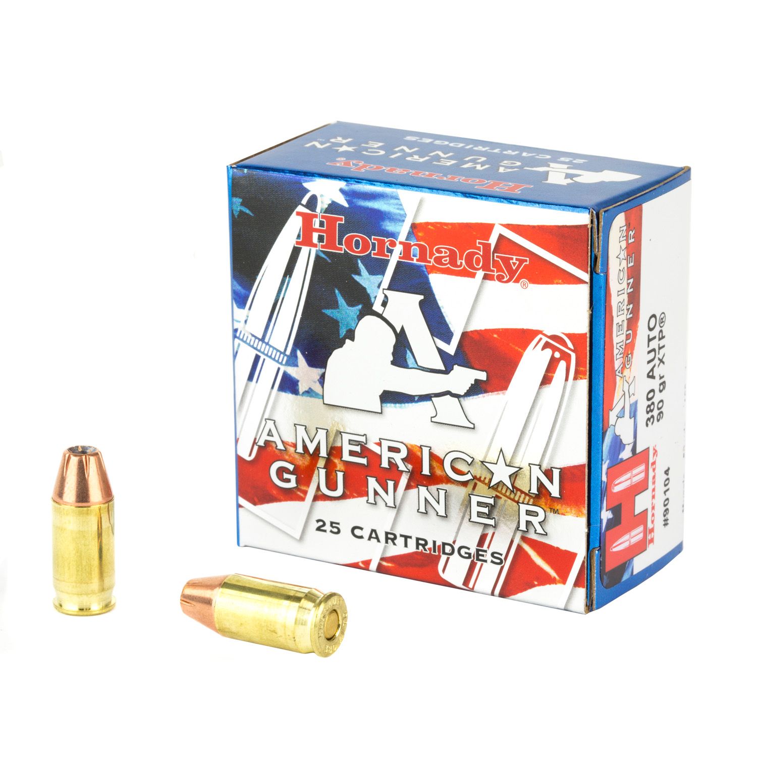 HORNADY AMERICAN GUNNER .380 ACP AMMUNITION 25 ROUNDS XTP HP 90 GRAINS