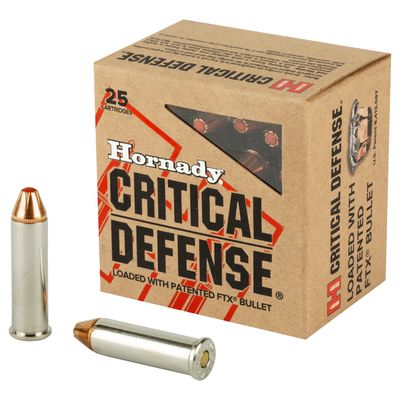 HORNADY CRITICAL DEFENSE .357 MAGNUM AMMUNITION 25 ROUNDS FTX HP 125 GRAINS