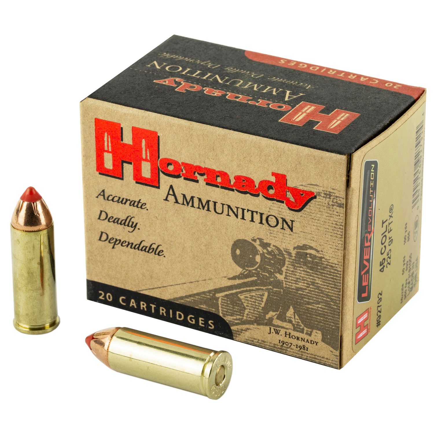 HORNADY .45 COLT LEVERevolution, 225GR FTX, 20RD/BC, 92792