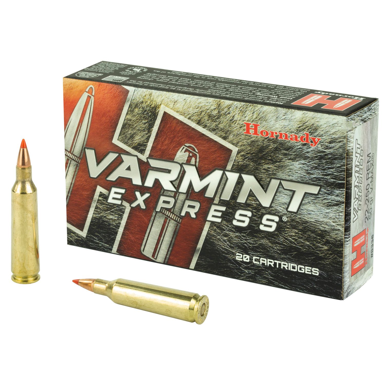 HORNADY .22-250 Varmint Express, 50GR V-Max, 20RD/BX, 8336