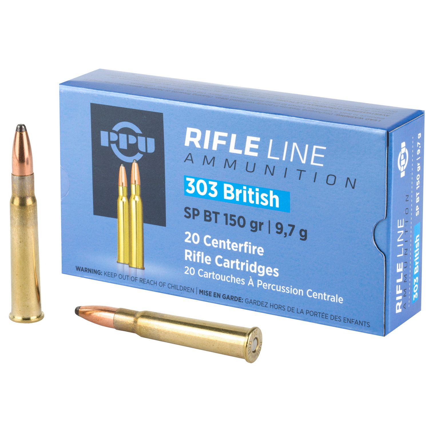 Prvi Partizan PPU .303 British Ammunition 150 Grain SPBT 2690fps, 8605003812579, PP303S1