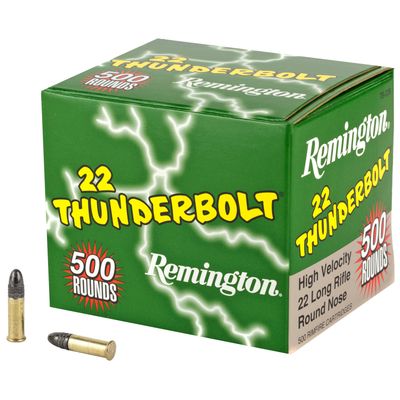 REMINGTON .22 THUNDERBOLT RIMFIRE AMMUNITION .22 LR 40 GR RN 1255 FPS 500/CT