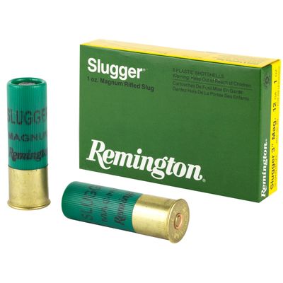 REMINGTON SLUGGER MAGNUM RIFLED SLUGS AMO 12GA 1OZ RS 5RD S12MRS 3IN