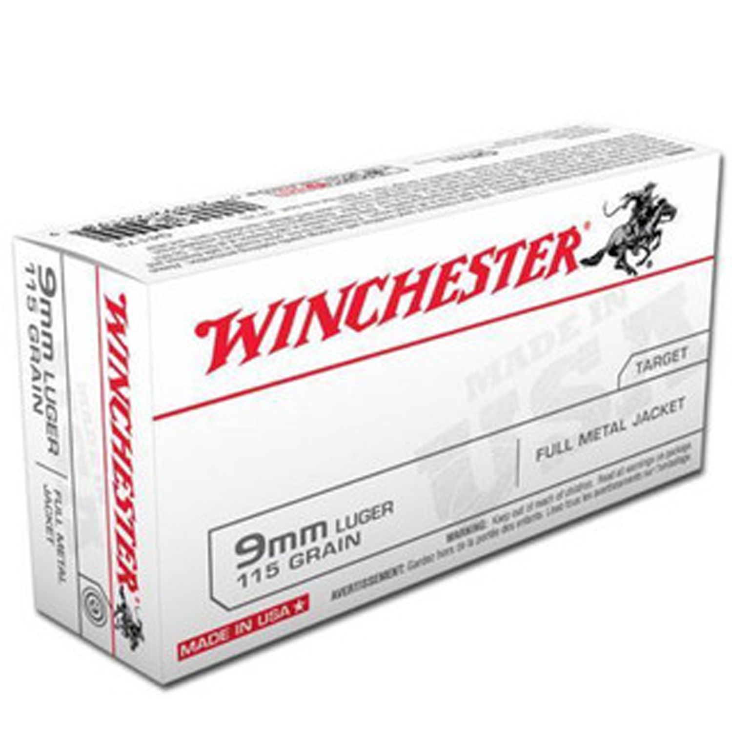 WINCHESTER AMMUNITION 9MM 115GR FMJ 50RDS