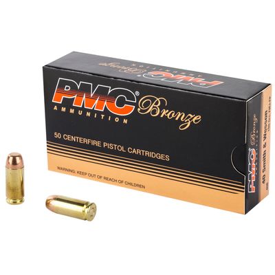 PMC .40S&amp;W Bronze, 180GR FMJ-FP, 50RD/BX, 40E