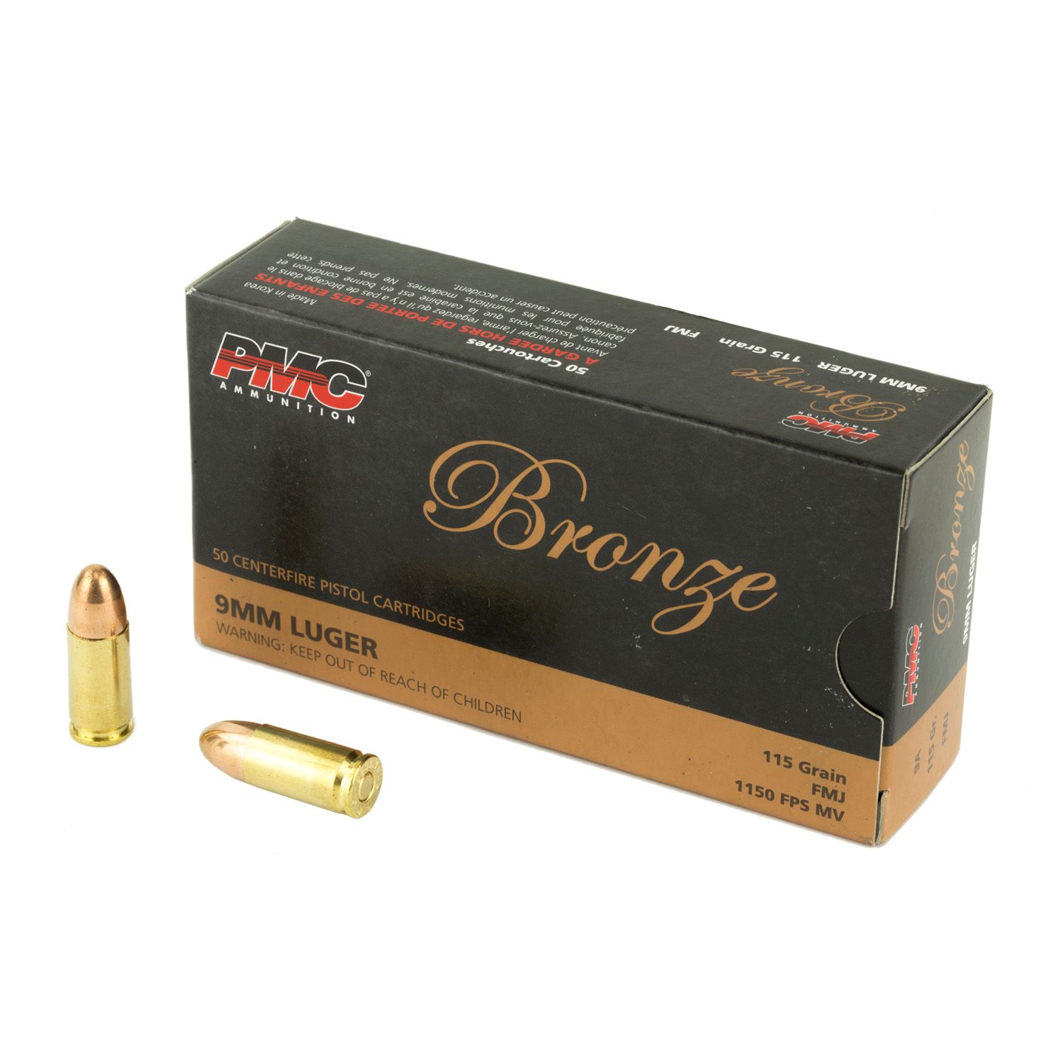 PMC BRONZE 9MM 115GR FMJ 50RDS (BOX) 741569070270