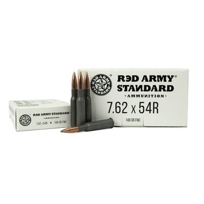 Red Army Standard 7.62x54R Ammunition 20 Rounds 148 Grain FMJ, 787450868045, AM3421