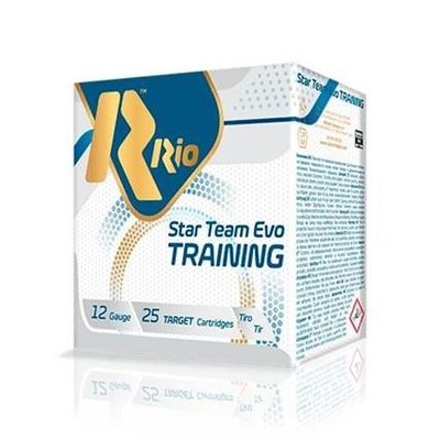 Rio Star Team Evo Training Shotgun Ammo 12ga 2-3/4" 1200fps 1-1/8oz 7.5 Shot 25/ct, 8435101635028, STT3275