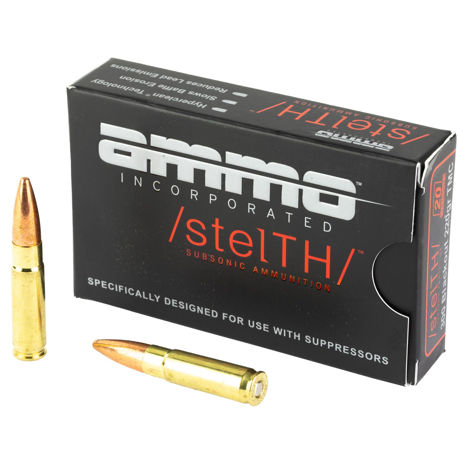 AMMO INC .300BLK STELTH, 220GR TMC, 20RD/BX, 300B220TMCSTL